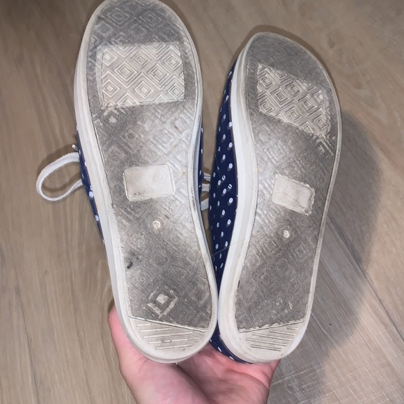 Navy blue with white polka dots casual Canvas shoes - Picture 7 of 9